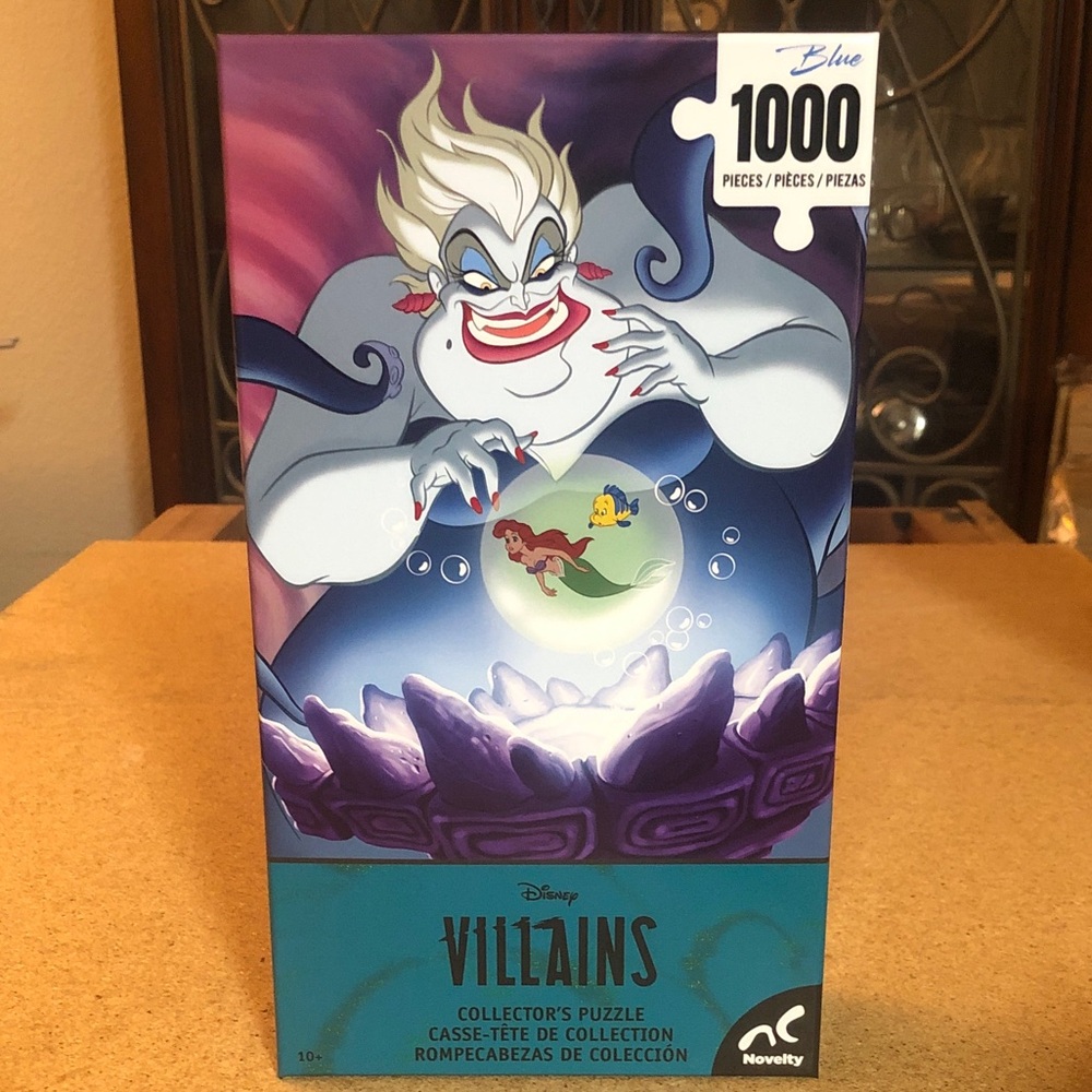 Disney Villains Ursula and Little Mermaid 1000-Piece Puzzle - Blue and Purple